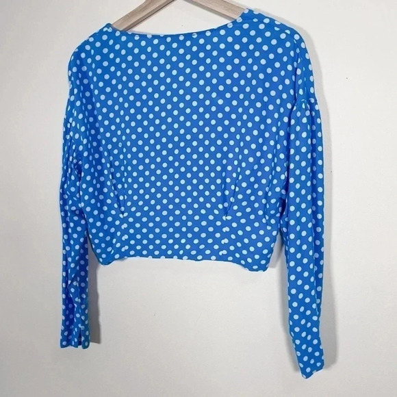 🌟✨2 for $30✨🌟 ZARA  | POLKA DOT BLUE CROP TOP - Picture 12 of 16